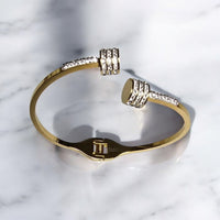 Gold Latch Bracelet w/ white stones