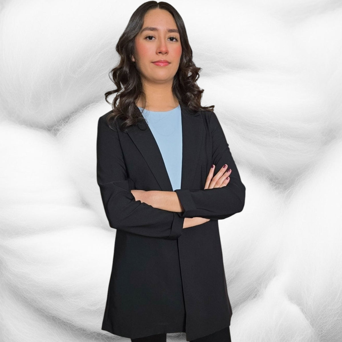 Women's Twill Princess Buttonless Long Blazer Jacket