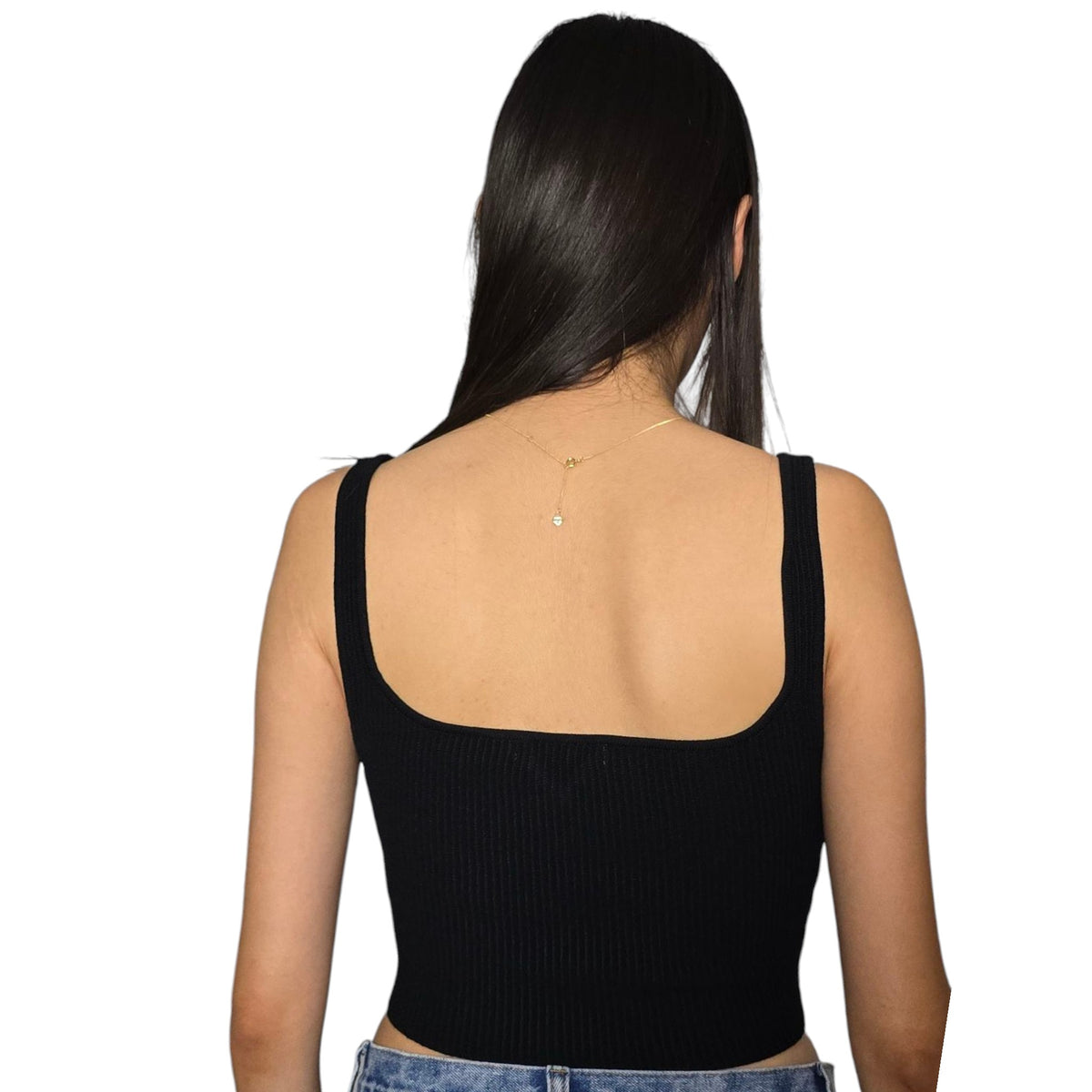 Women's Sleeveless Cropped Rib Knit Seamless Sweetheart Neckline Tank Top