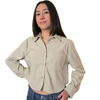 Women's Corduroy Jacket Long Sleeve Mini Button Down Shirt